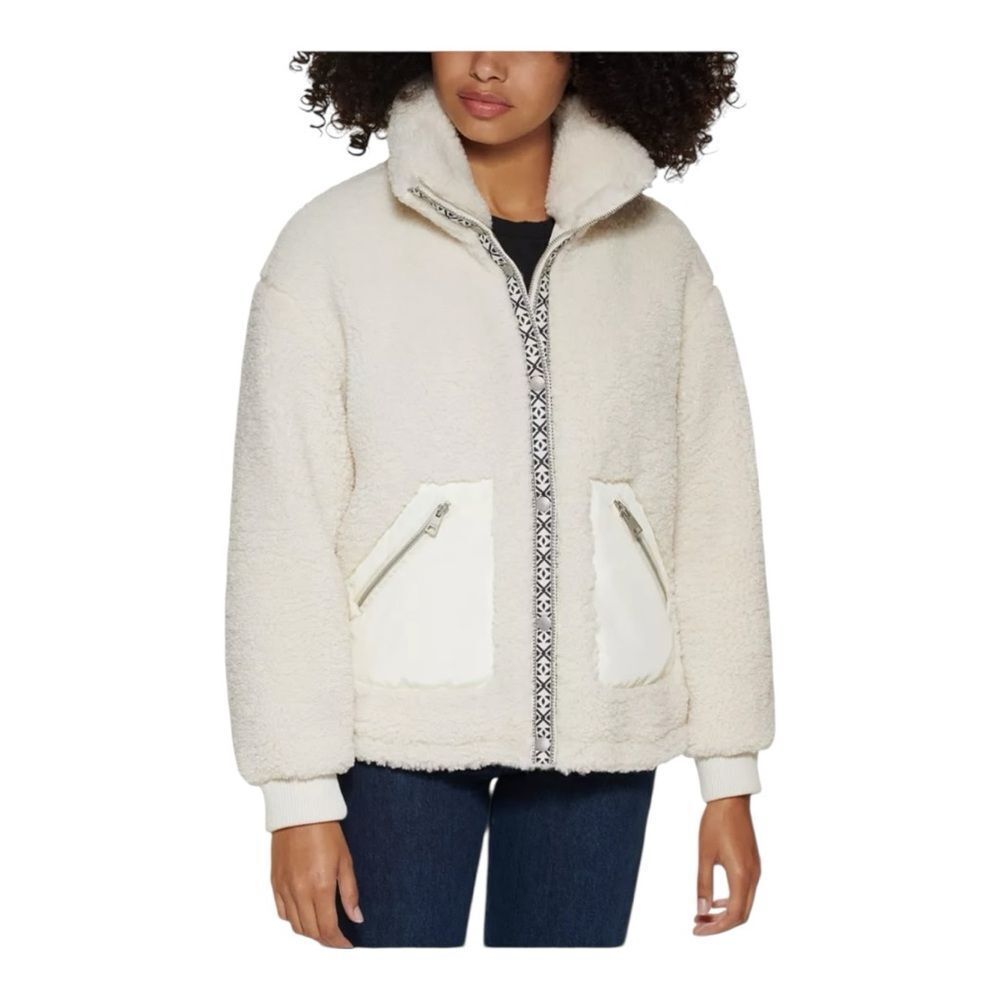 Levi’s Women’s Oversized Deep Pile Sherpa Jacket “Cozy Animal” size XL cabincore